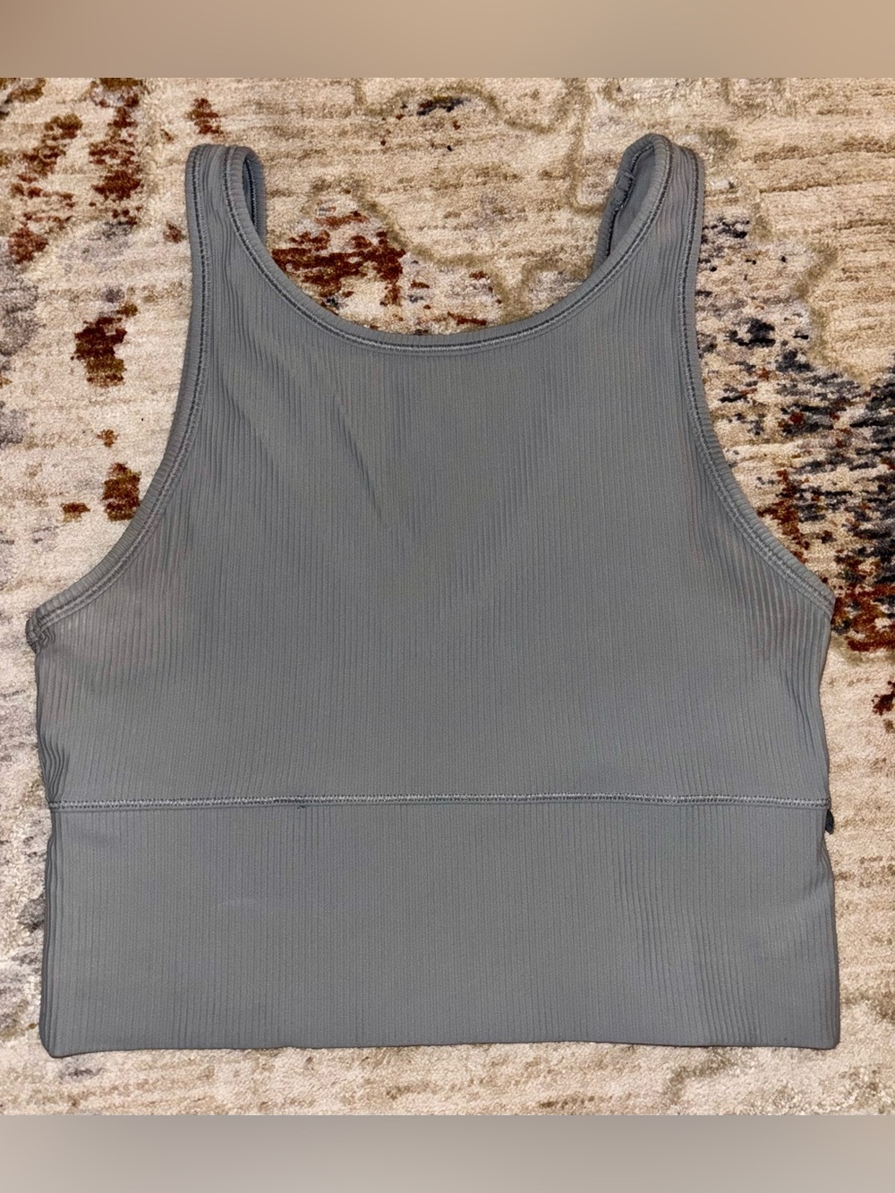 Lululemon Gray Ribbed Power Pivot Tank